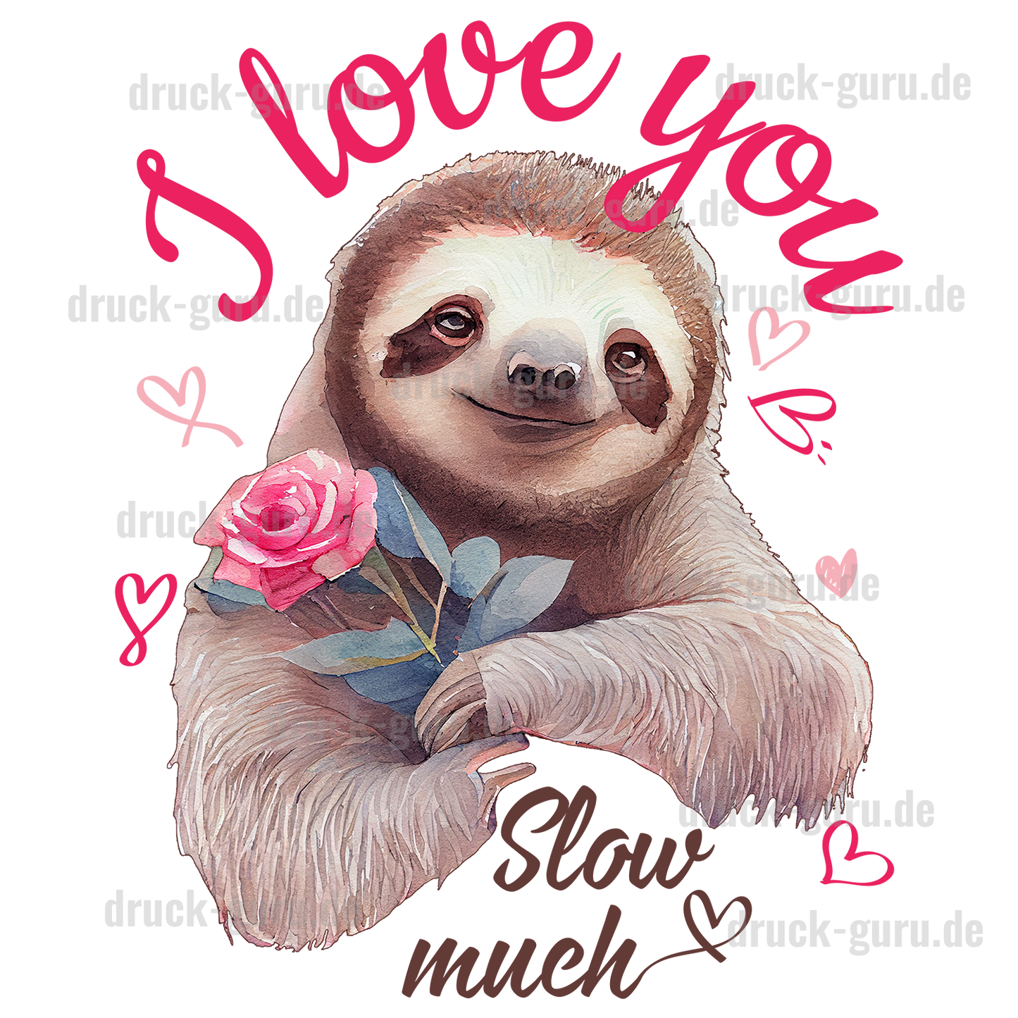 Bügelbild "Love - Slow much" druck-guru