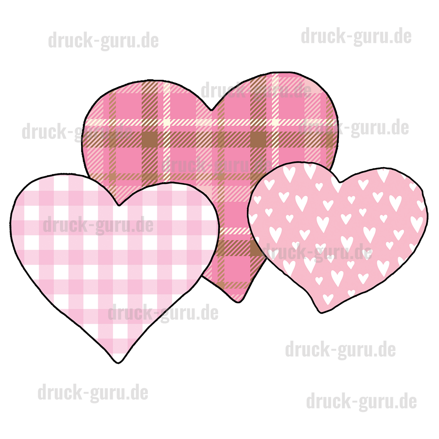 Bügelbild "Hearts 3" druck-guru