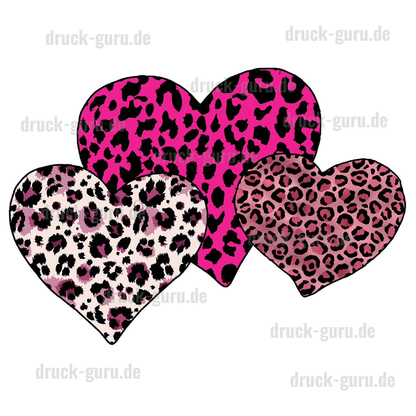 Bügelbild "3 Tiger Hearts " druck-guru