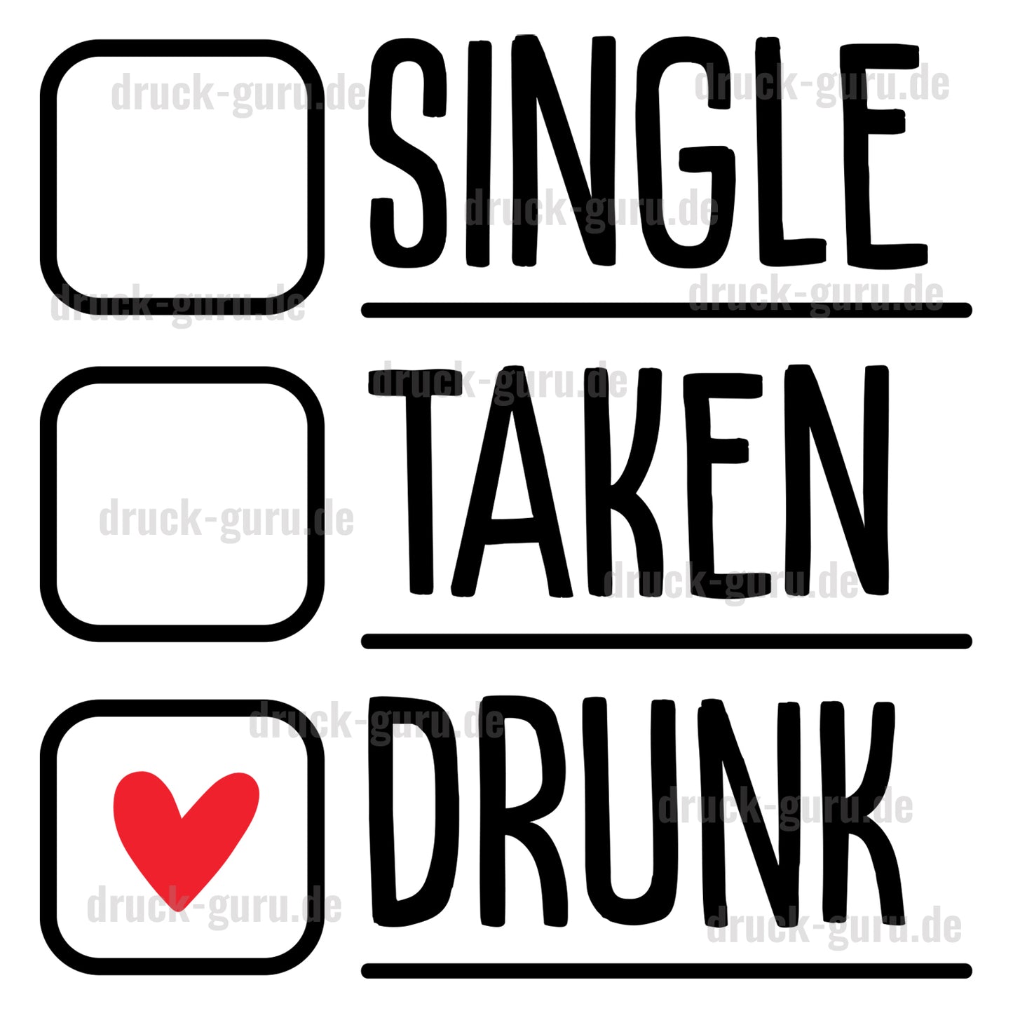 Bügelbild "Single-Taken-Trunk " druck-guru