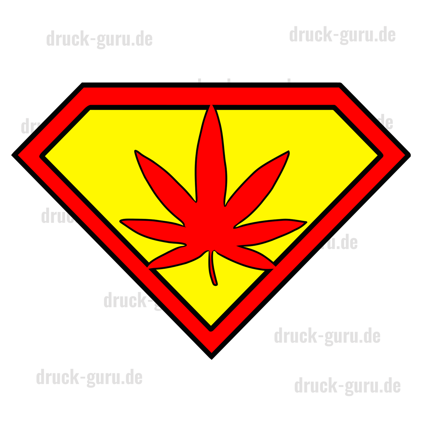 Bügelbild "Weed-Superman" druck-guru