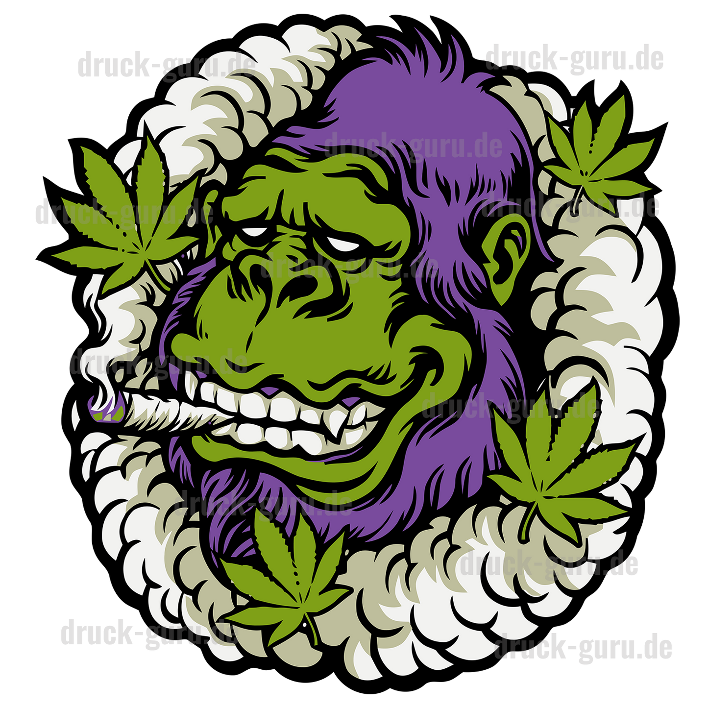 Bügelbild "Weed-Monkey-lila" druck-guru