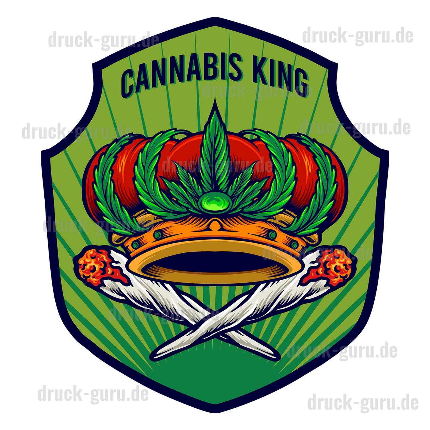 Bügelbild "Cannabis-King" druck-guru