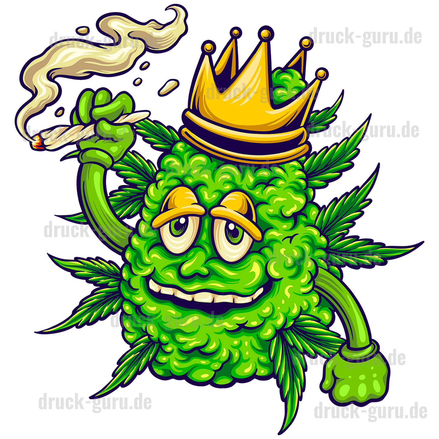 Bügelbild "Cannabis-Lucky-King" druck-guru