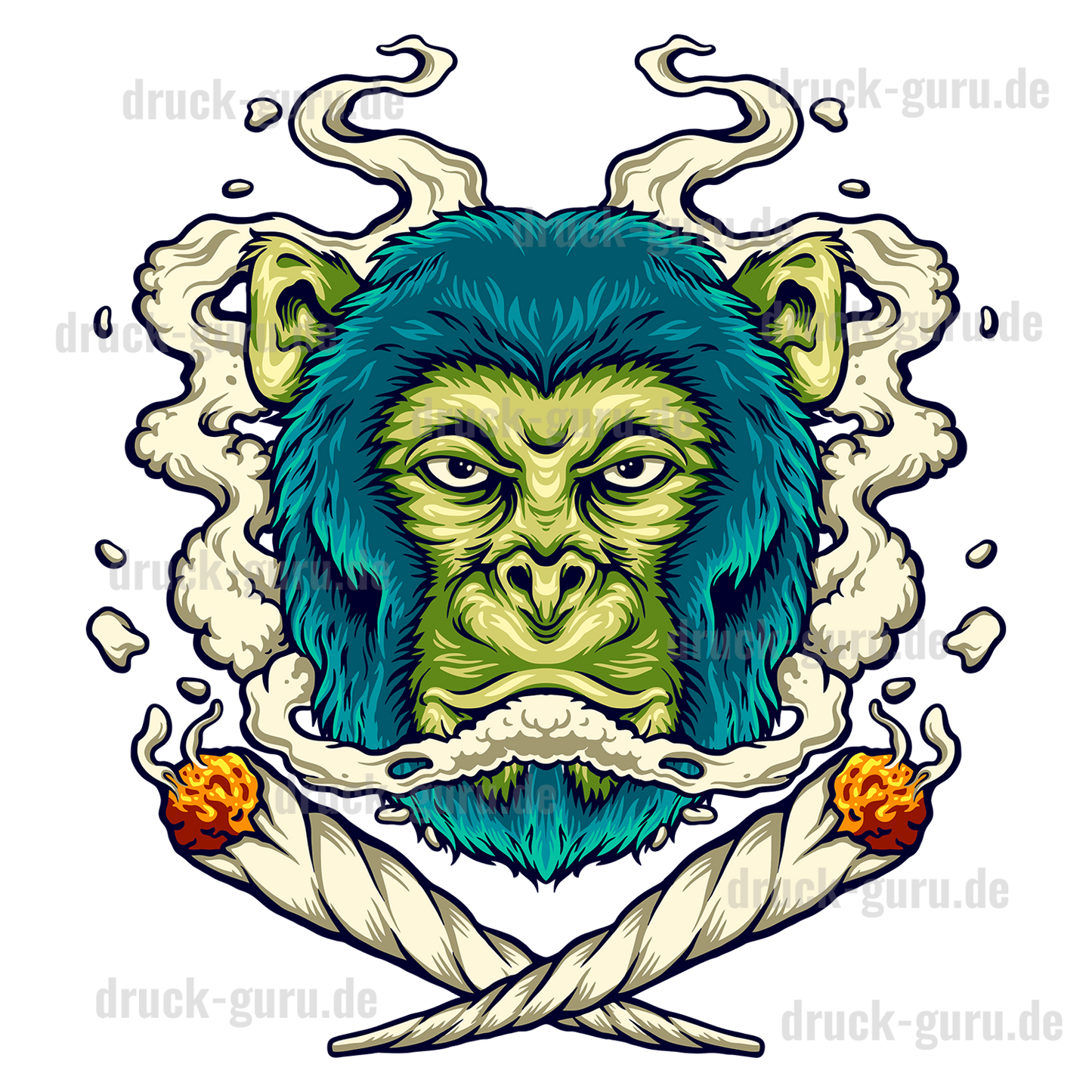 Bügelbild "Monkey-Türkis" druck-guru