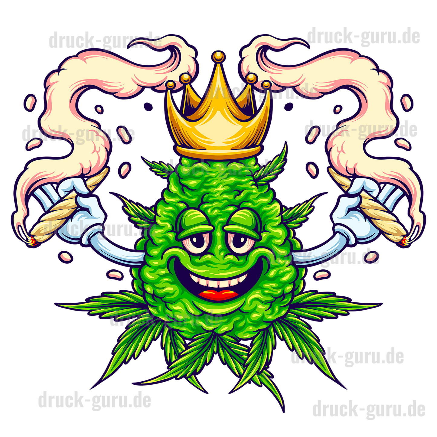 Bügelbild "King of Cannabis" druck-guru