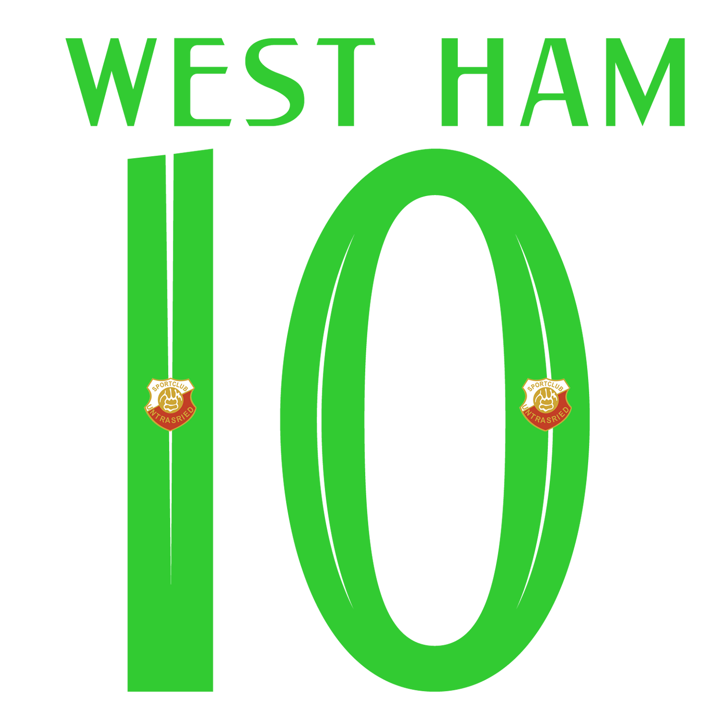 Nummernsatz "West Ham" + Teamlogo druck-guru