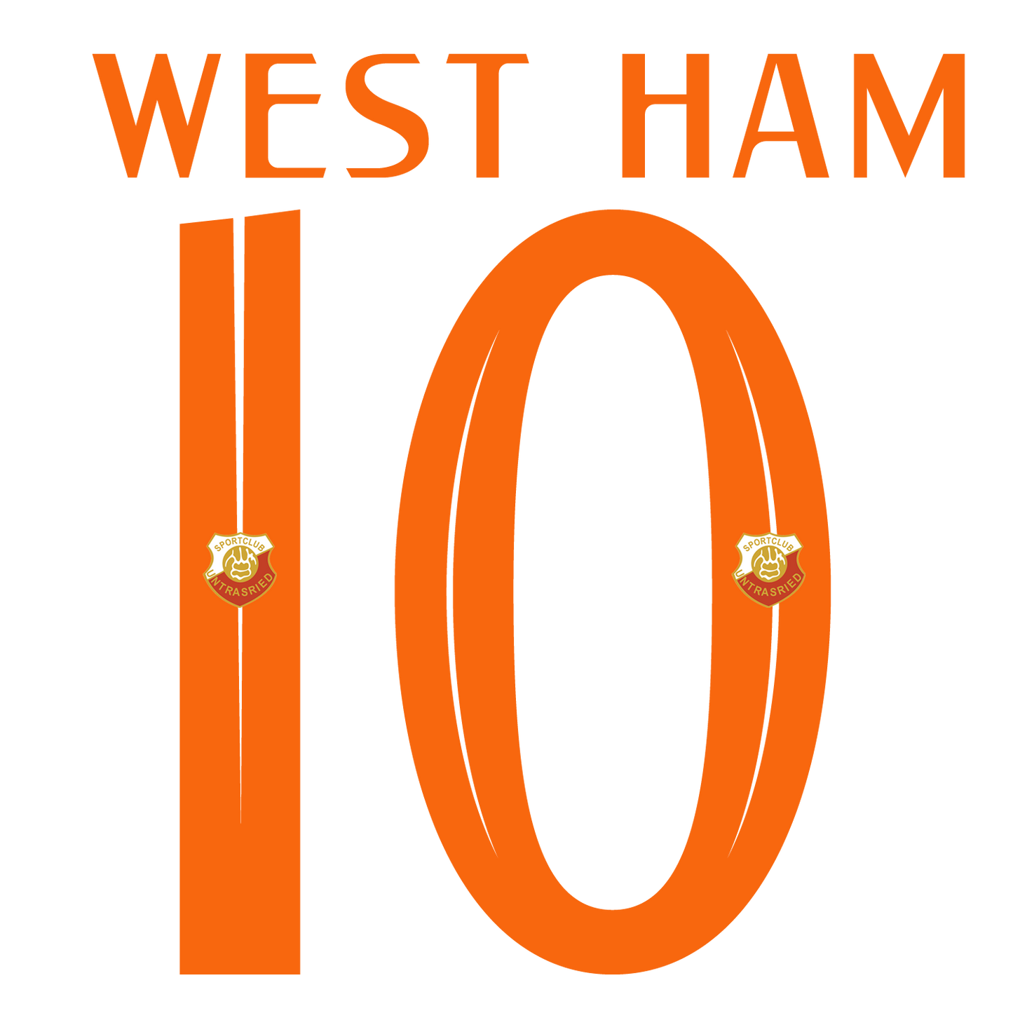 Nummernsatz "West Ham" + Teamlogo druck-guru