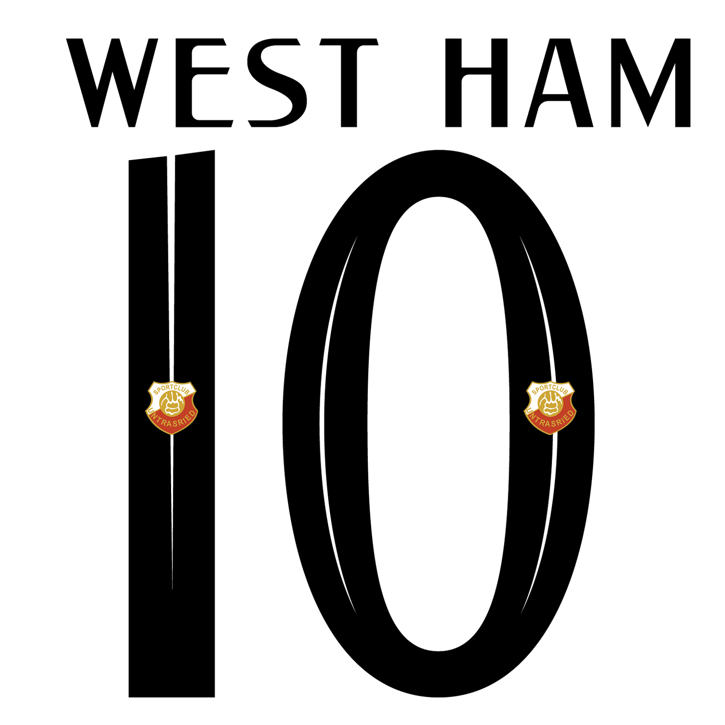 Nummernsatz "West Ham" + Teamlogo druck-guru