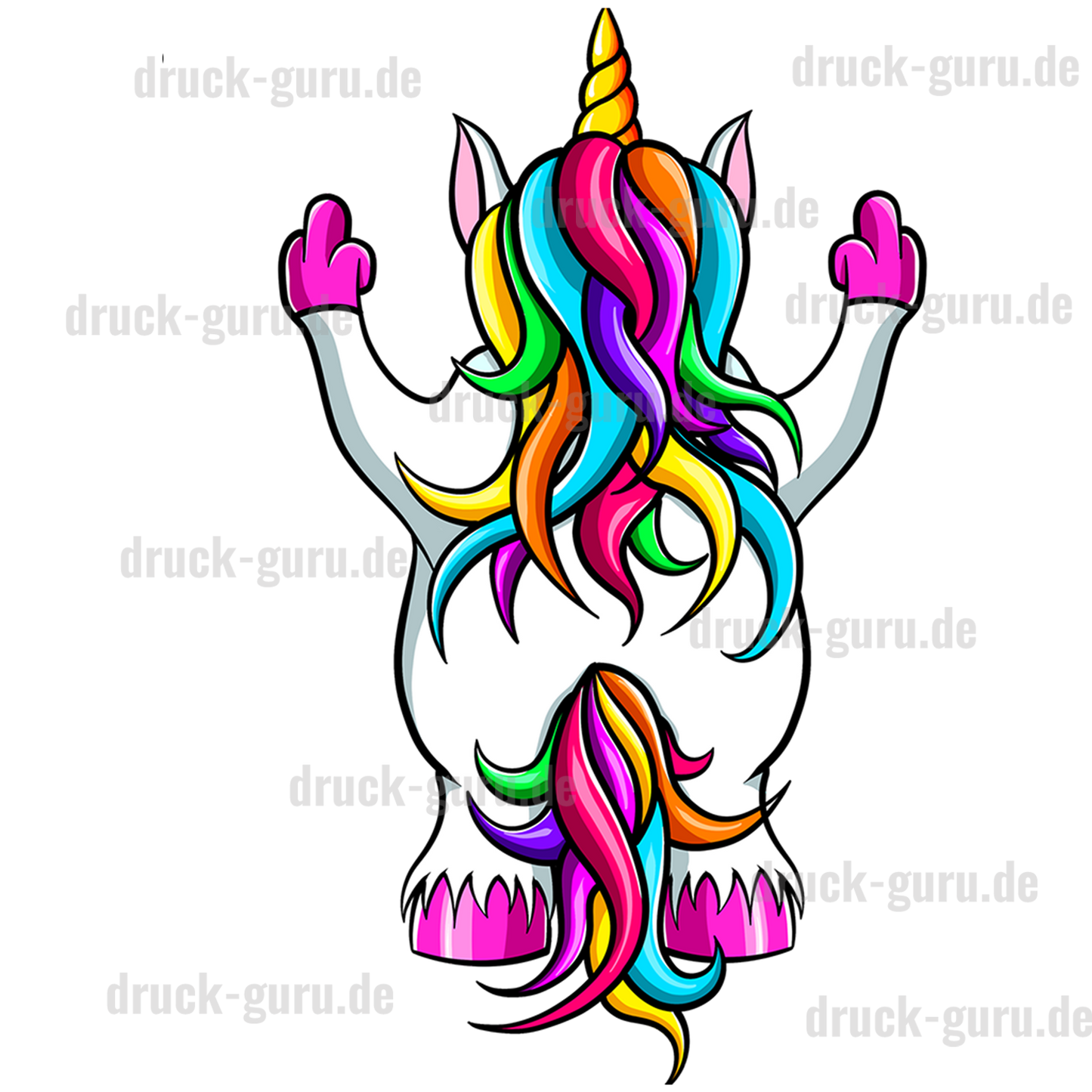 Bügelbild "Einhorn von Hinten" druck-guru