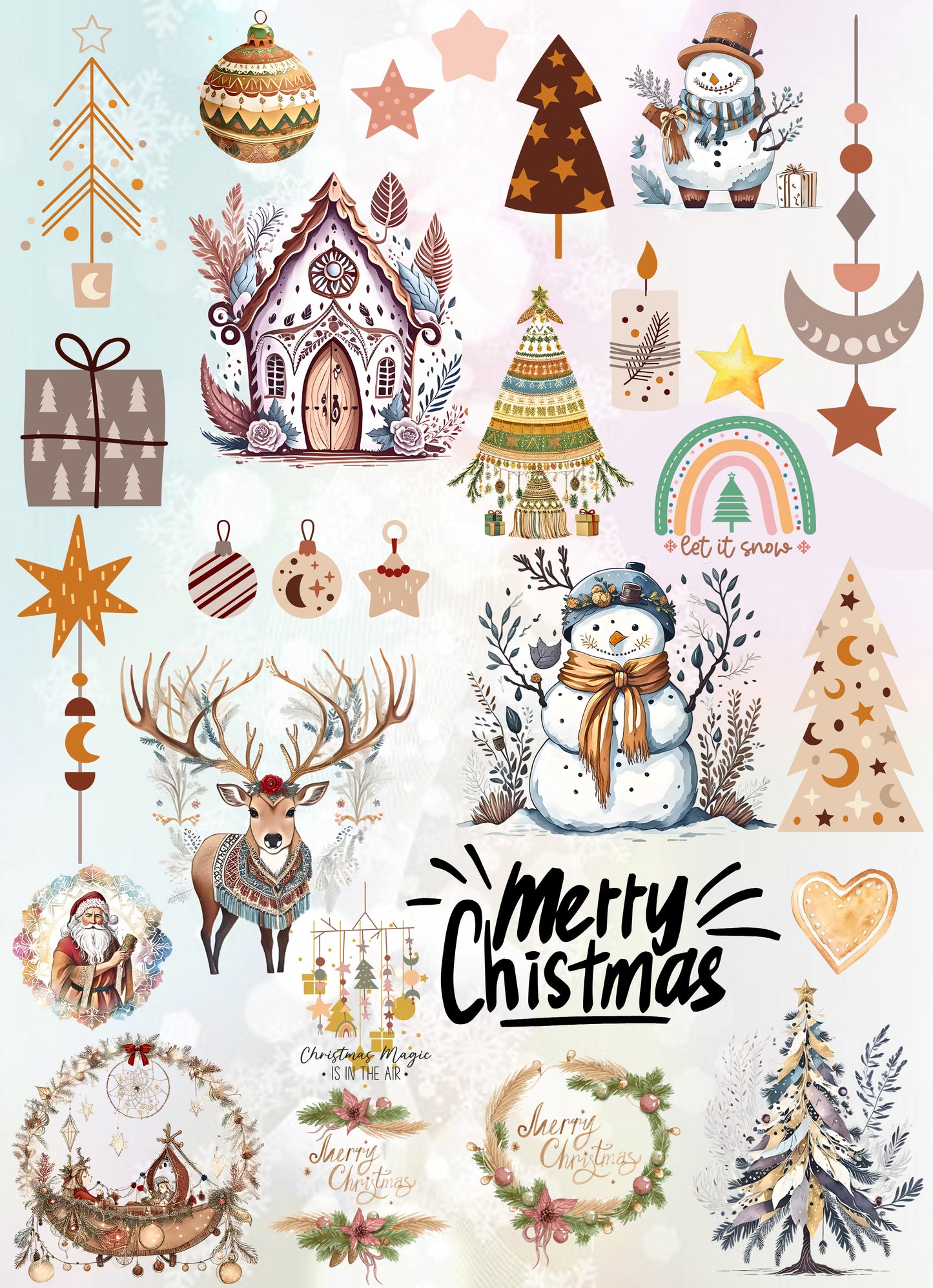UV Sticker Set "Boho Christmas" 21x29 cm druck-guru