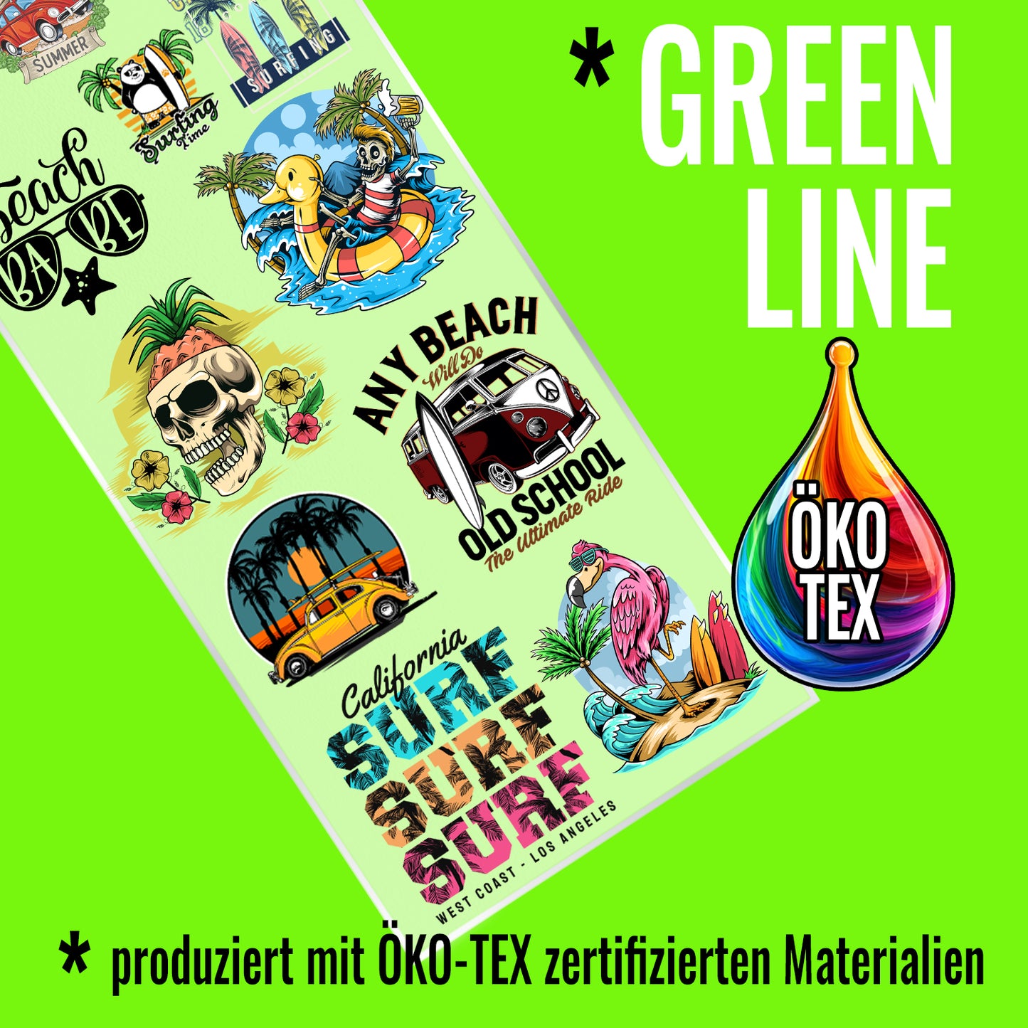 DTF-Transfer - Green Line - Meterware 55 x 100 cm