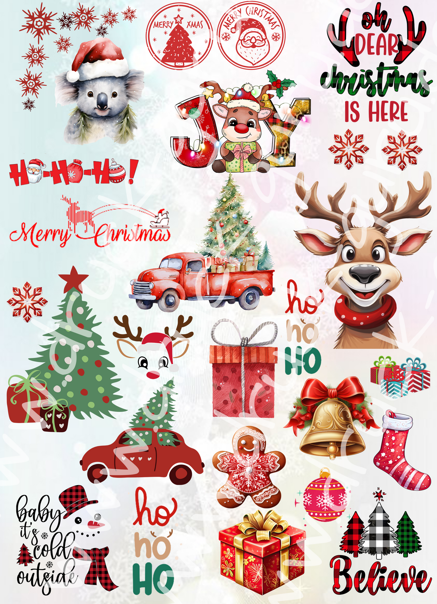 UV Sticker Set "Red Christmas" 21x29 cm druck-guru