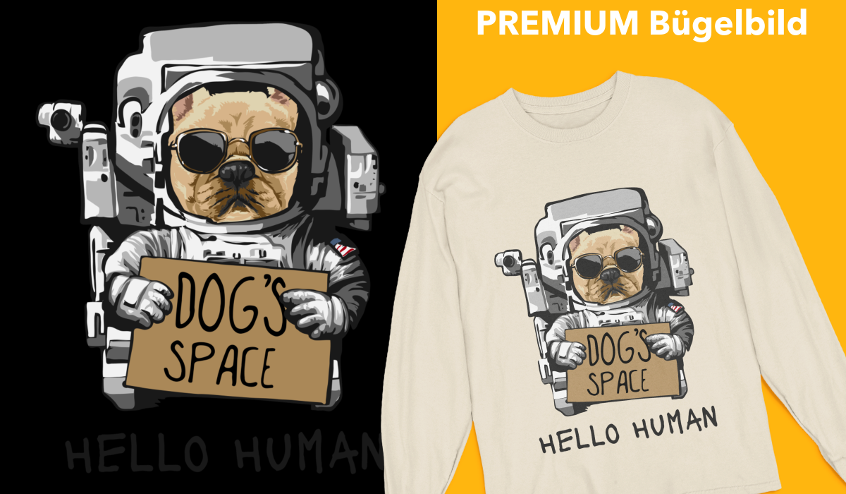 Bügelbild "Dogs Space" druck-guru