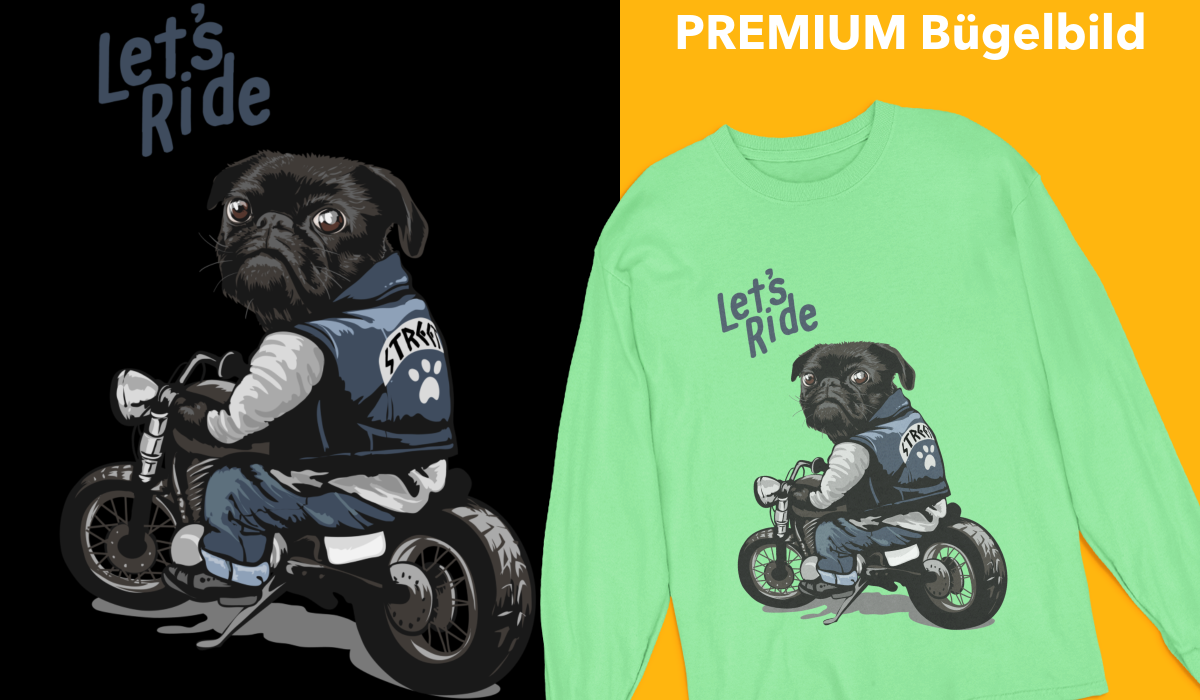 Bügelbild "Lets Ride" druck-guru