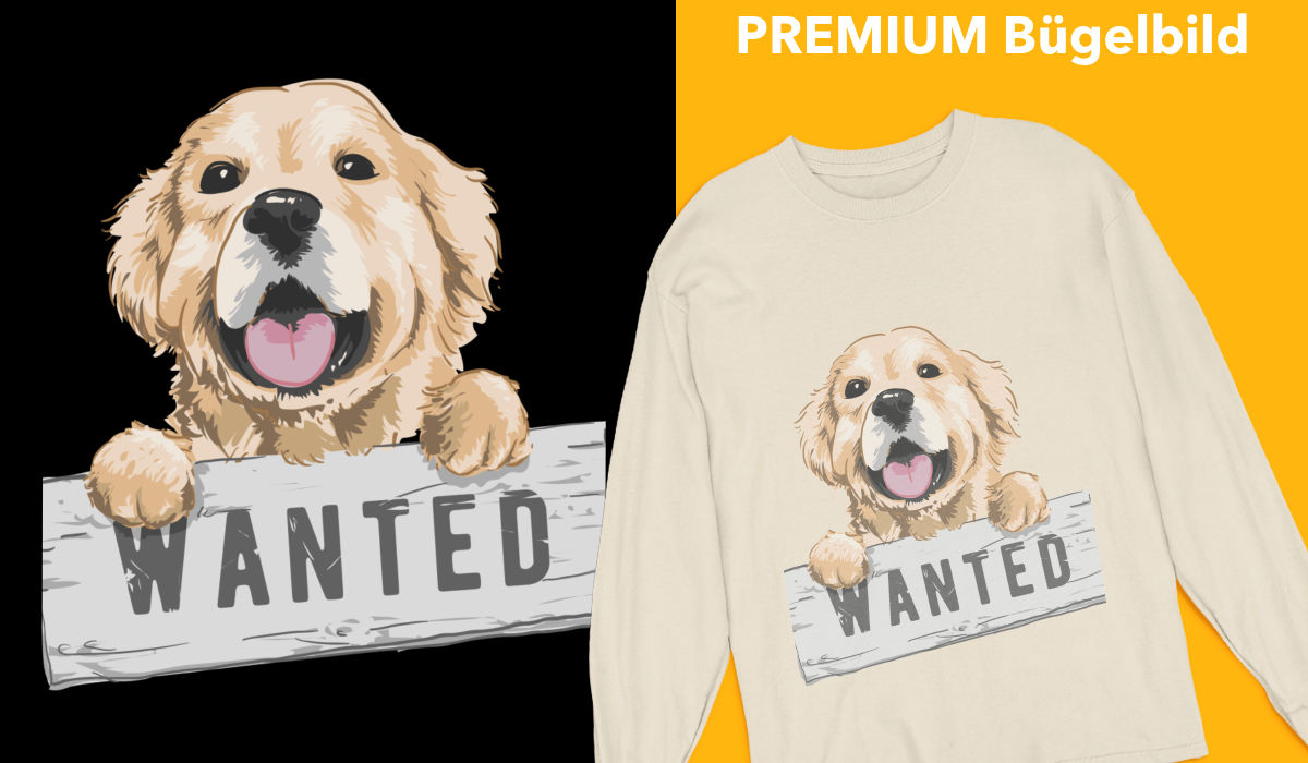 Bügelbild "Wanted" druck-guru