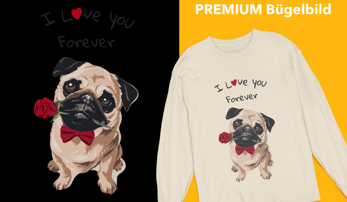 Bügelbild "Love you forever" druck-guru