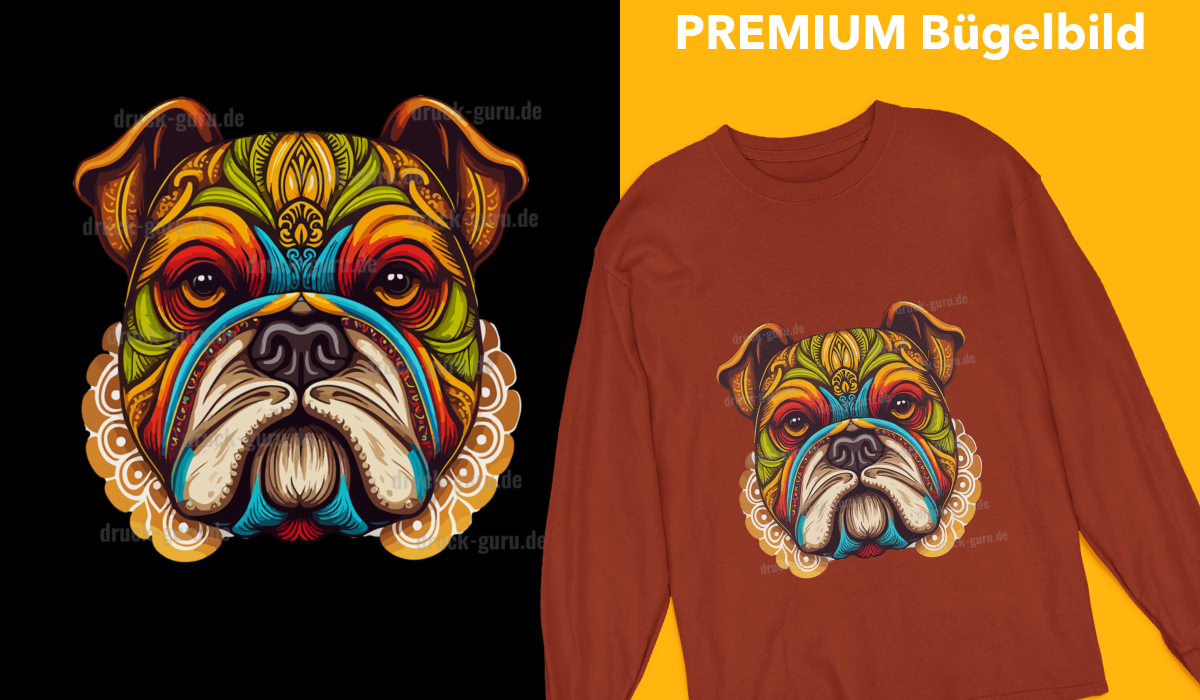 Bügelbild "Colour-Dog" druck-guru