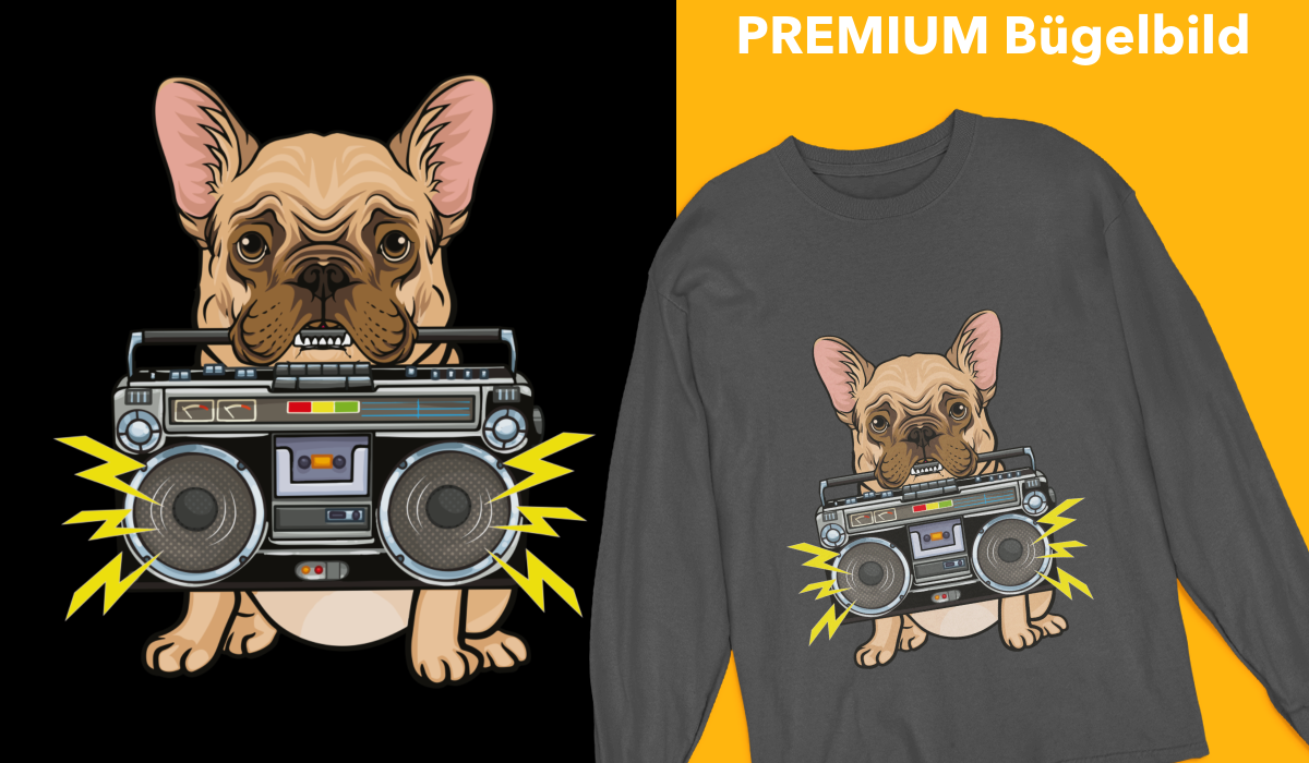 Bügelbild "Radio Dog" druck-guru