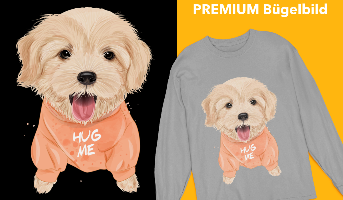 Bügelbild "Hug me" druck-guru