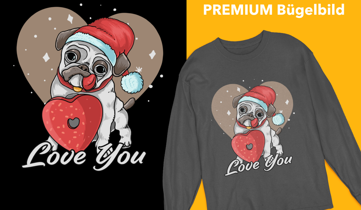 Bügelbild "Love you" druck-guru