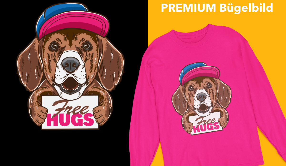 Bügelbild "Free Hugs" druck-guru