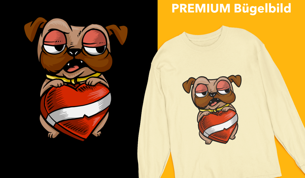 Bügelbild "Heart Dog" druck-guru