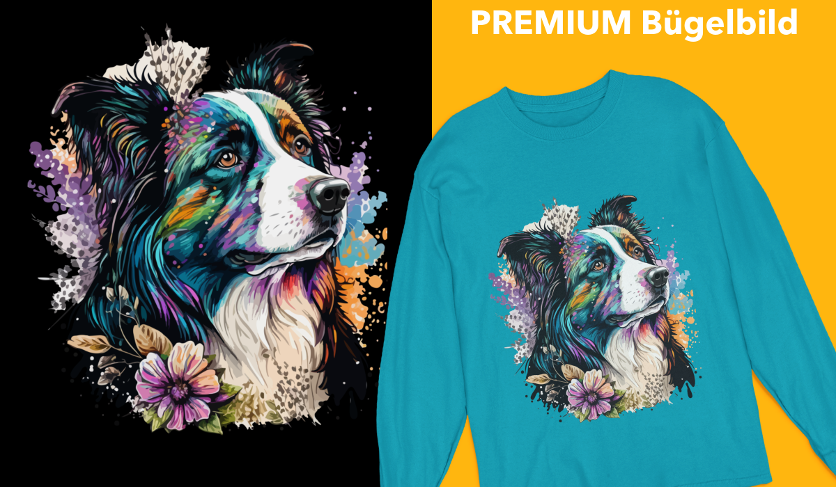 Bügelbild "Flower Dog-2" druck-guru