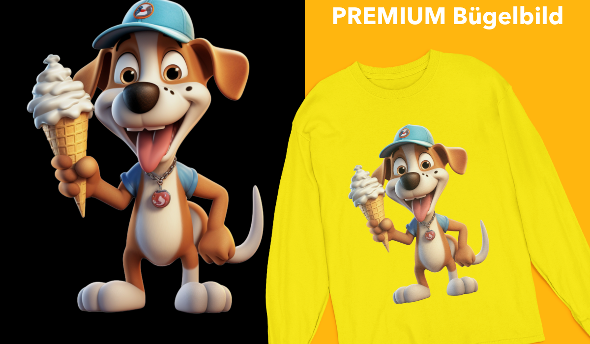 Bügelbild "<Happy Ice Dog" druck-guru