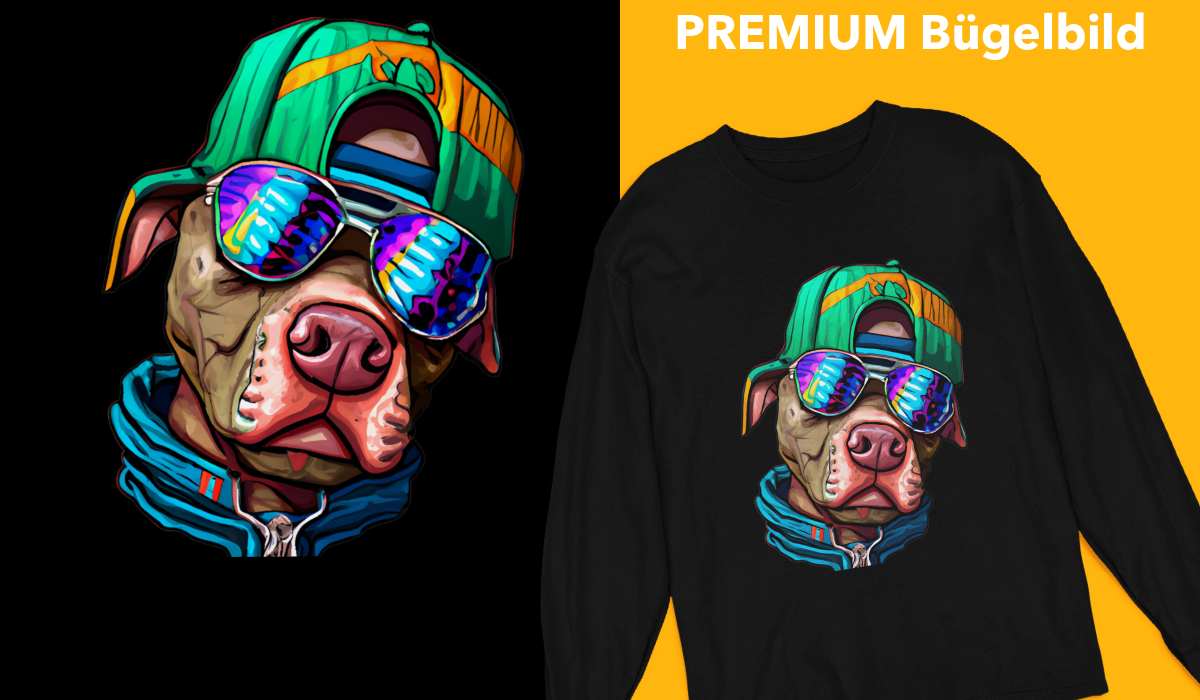 Bügelbild "Cool-Dog" druck-guru