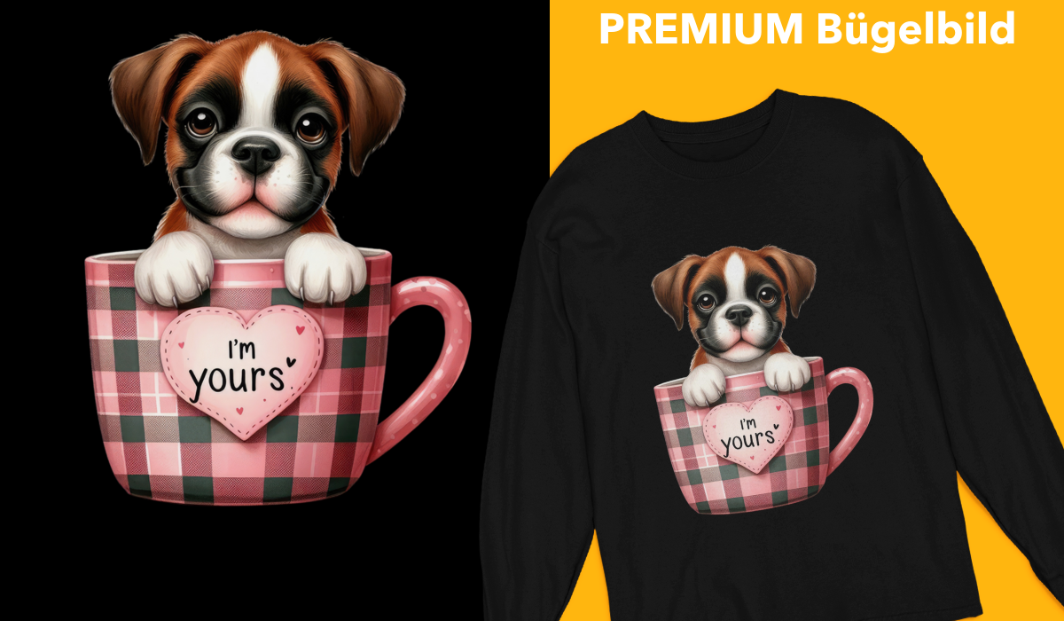 Bügelbild "Lucy in Cup" druck-guru