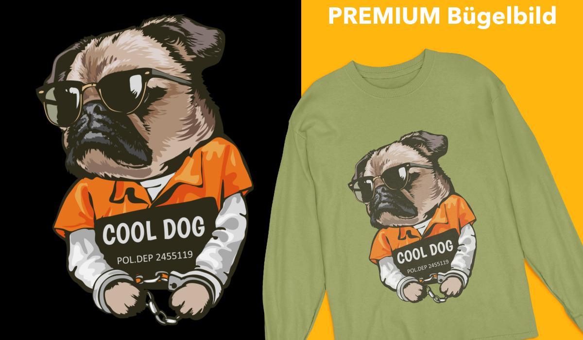 Bügelbild "Cool-Dog-2" druck-guru