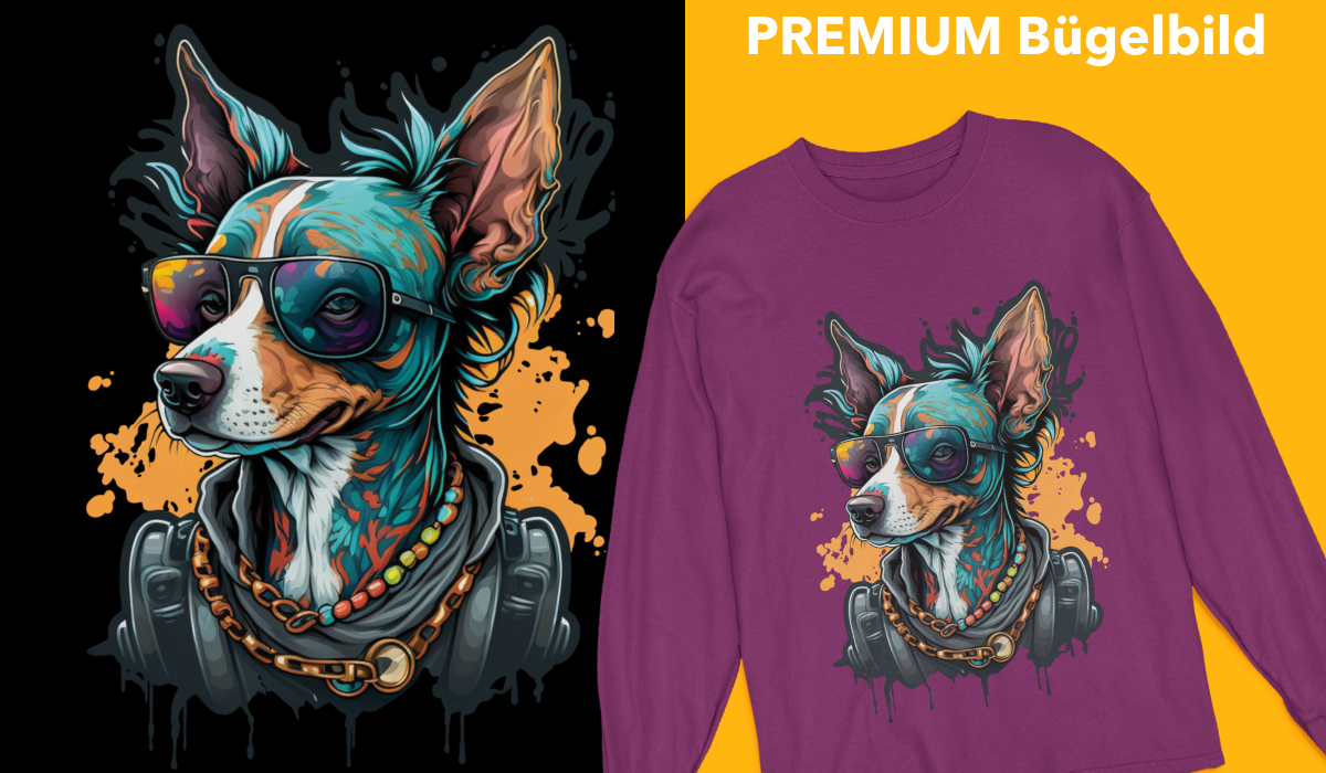 Bügelbild "Cool-Dog-3" druck-guru