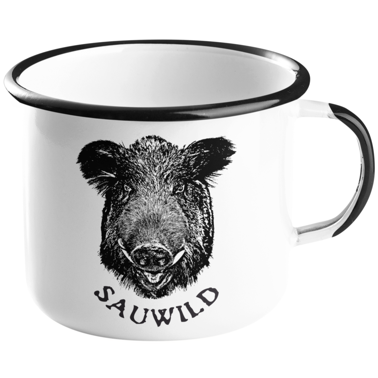Emaille Tasse "Sauwild" Allgäu-Häs