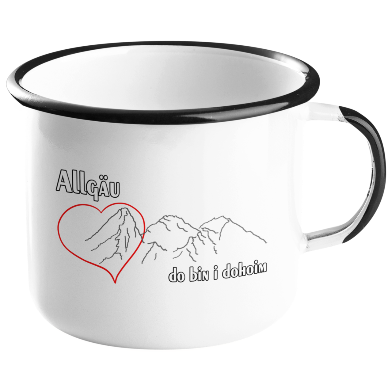 Emaille Tasse "Dohoim" Allgäu Häs