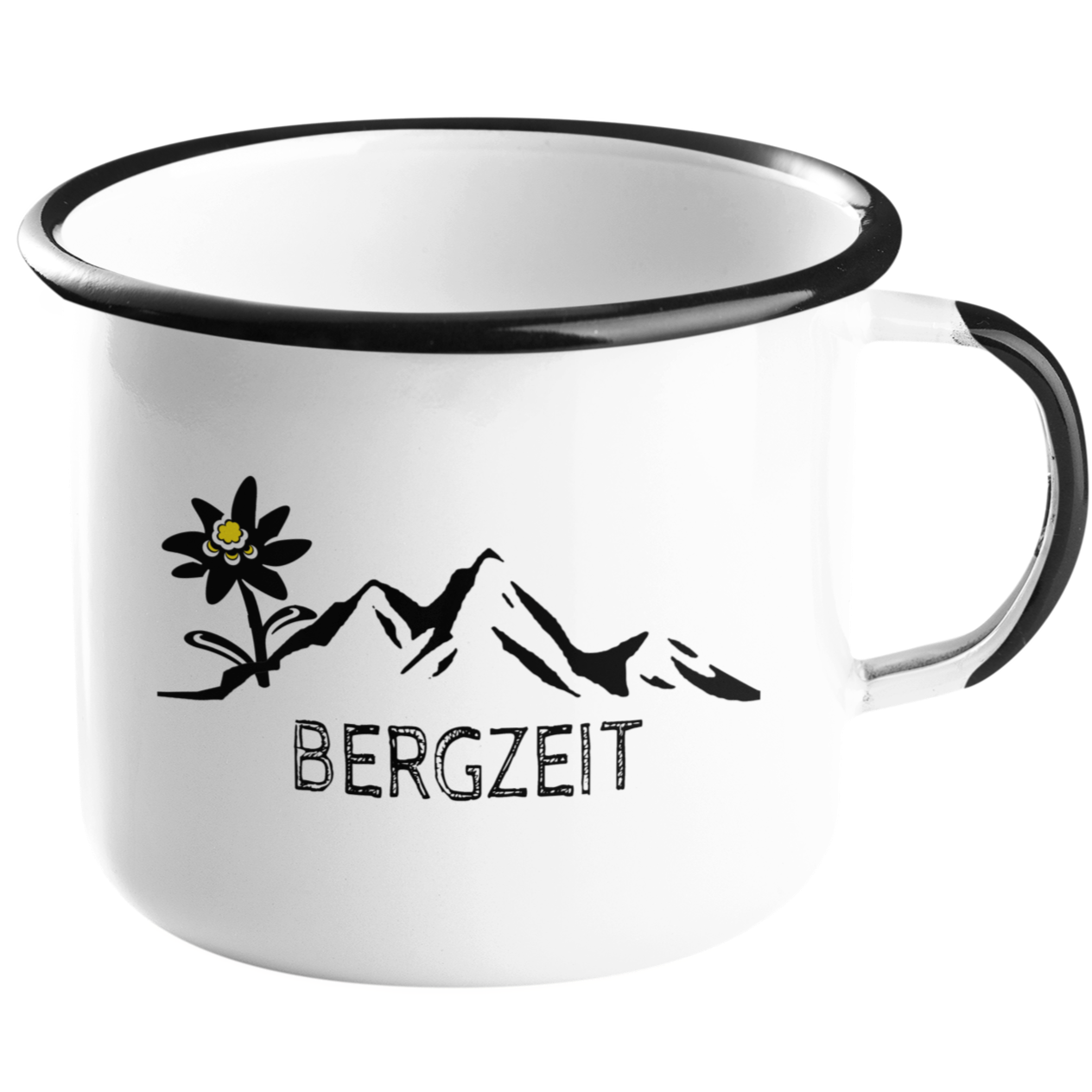 Emaille Tasse "Bergzeit" Allgäu Häs