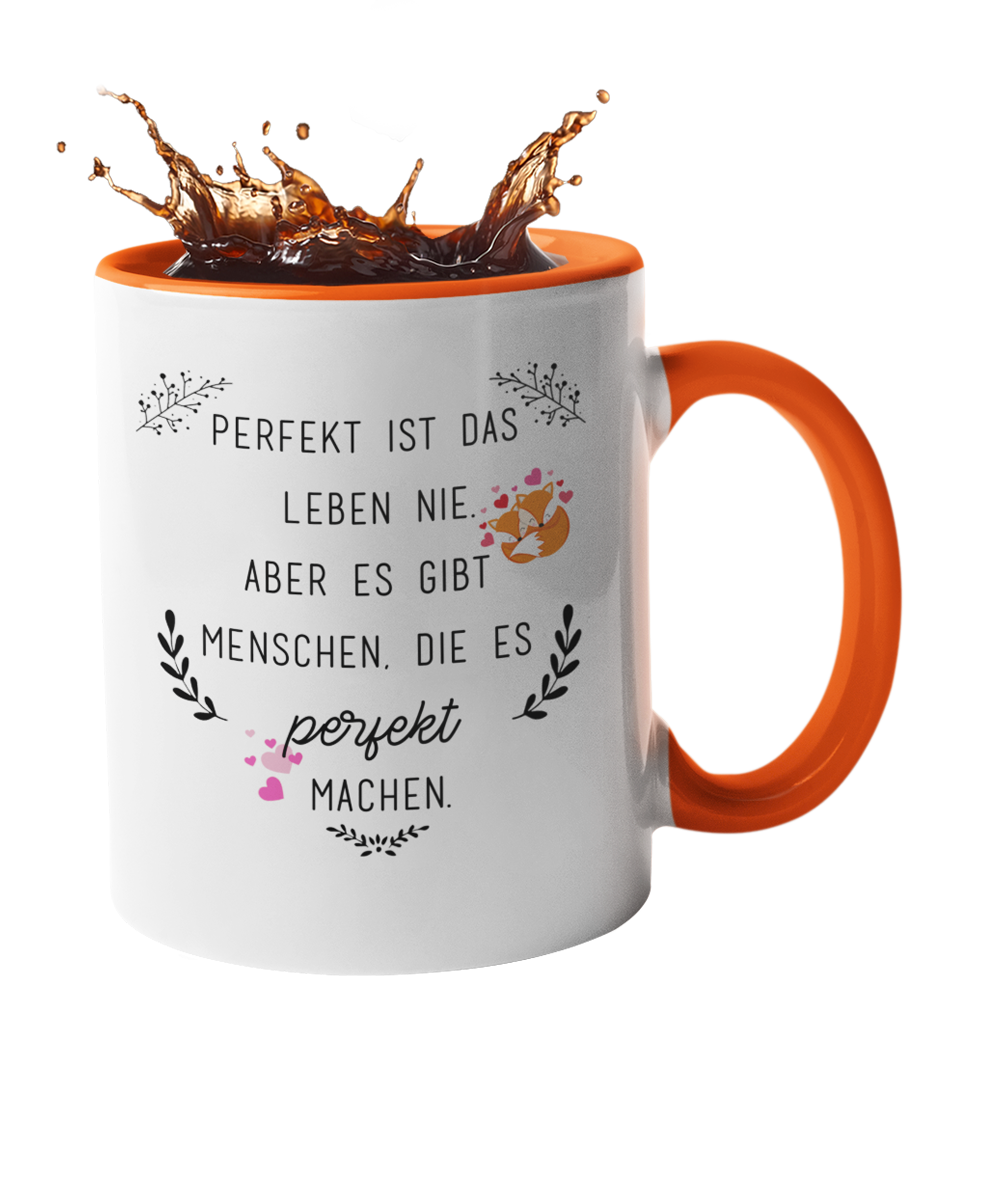 Tasse "Perfekt ist das Leben nie" Handmade-Lifestyle