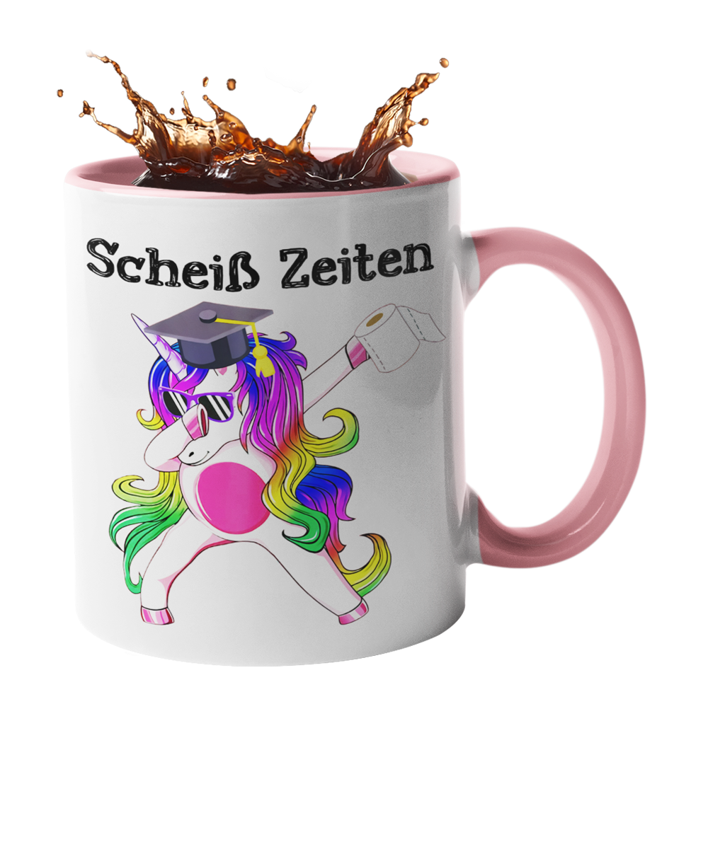 Tasse Einhorn mit Spruch "Scheiß Zeiten" Handmade-Lifestyle