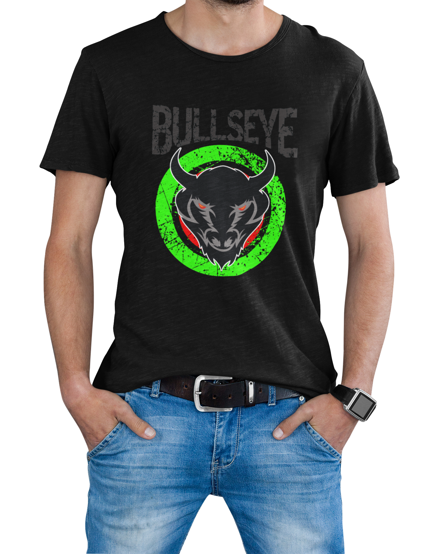 T-Shirt "Bulls Eye - Two" Handmade-Lifestyle