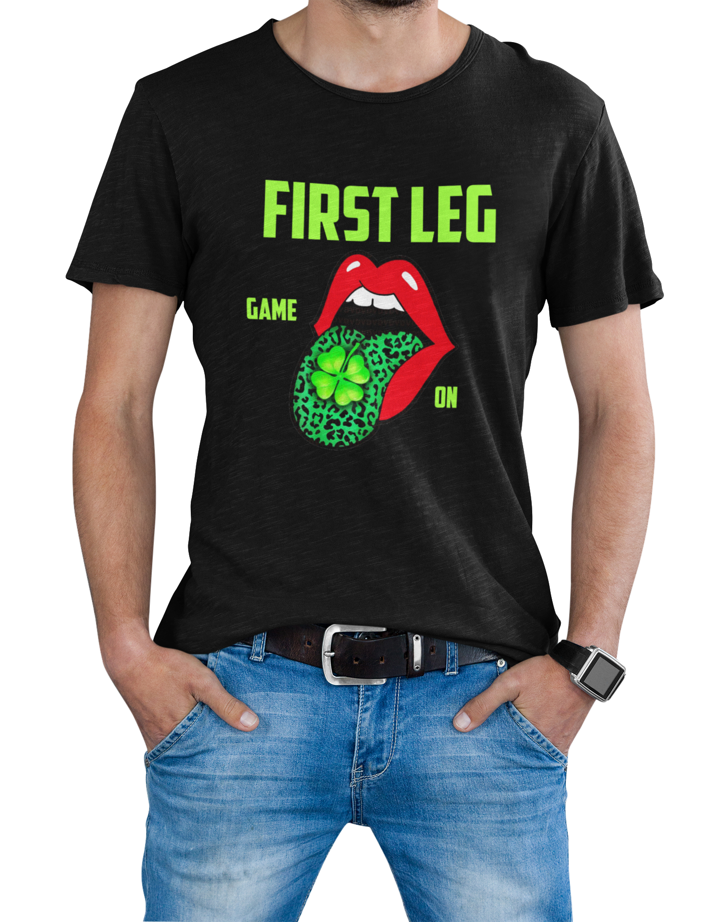 T-Shirt "First Leg - Game on" Handmade-Lifestyle