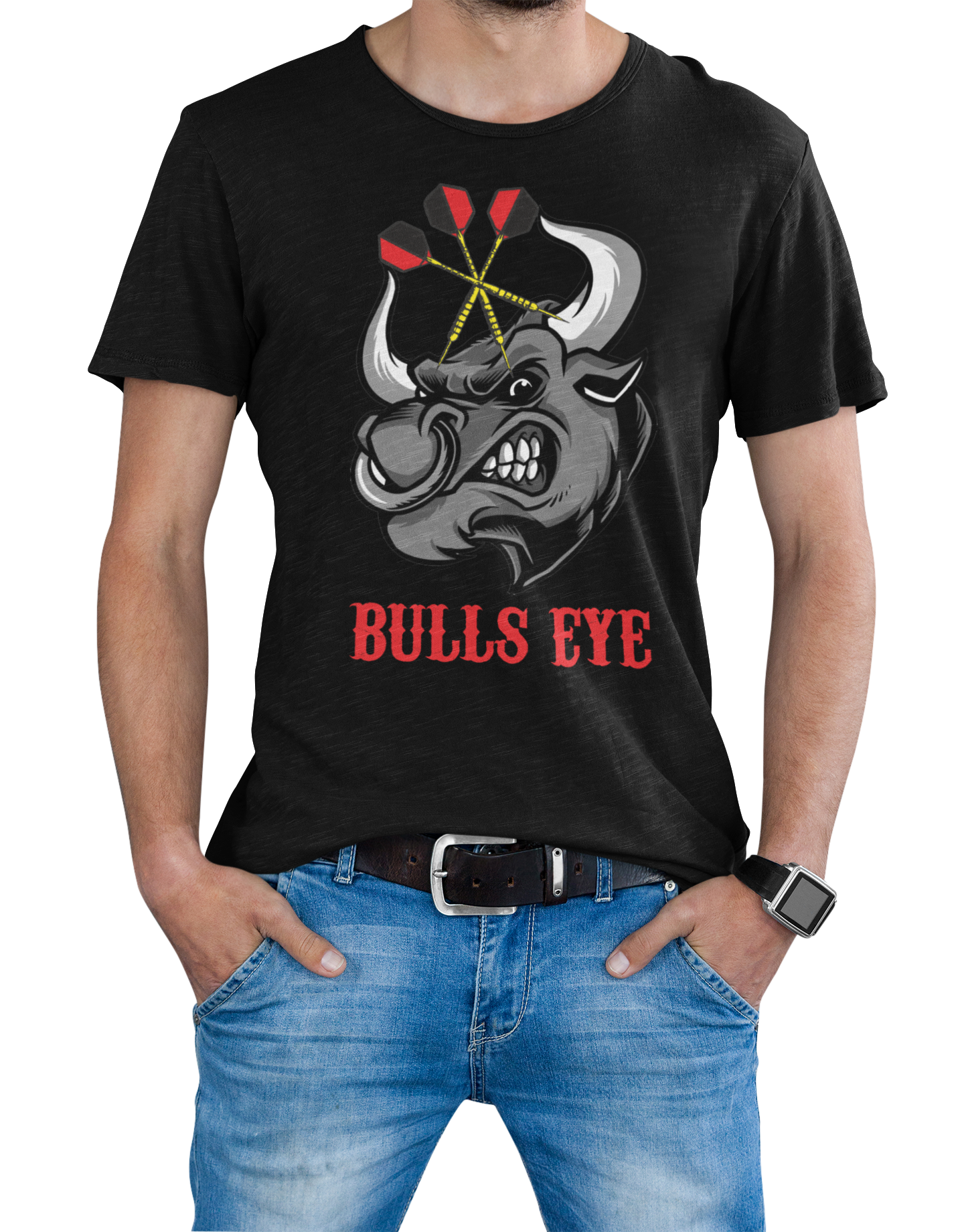 T-Shirt "Bulls Eye - One" Handmade-Lifestyle
