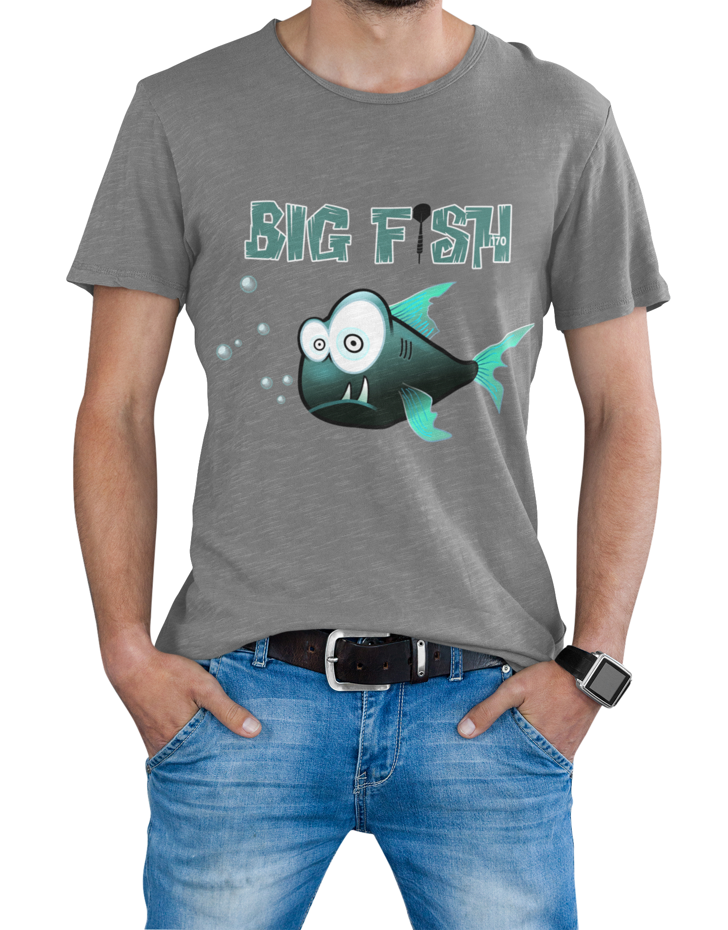 Darts T-Shirt "Big Fish" Handmade-Lifestyle
