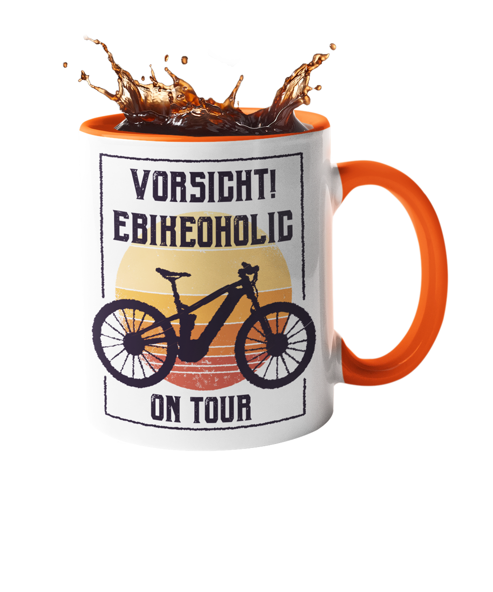 Tasse "Vorsicht! Ebikeholic on Tour" Handmade-Lifestyle