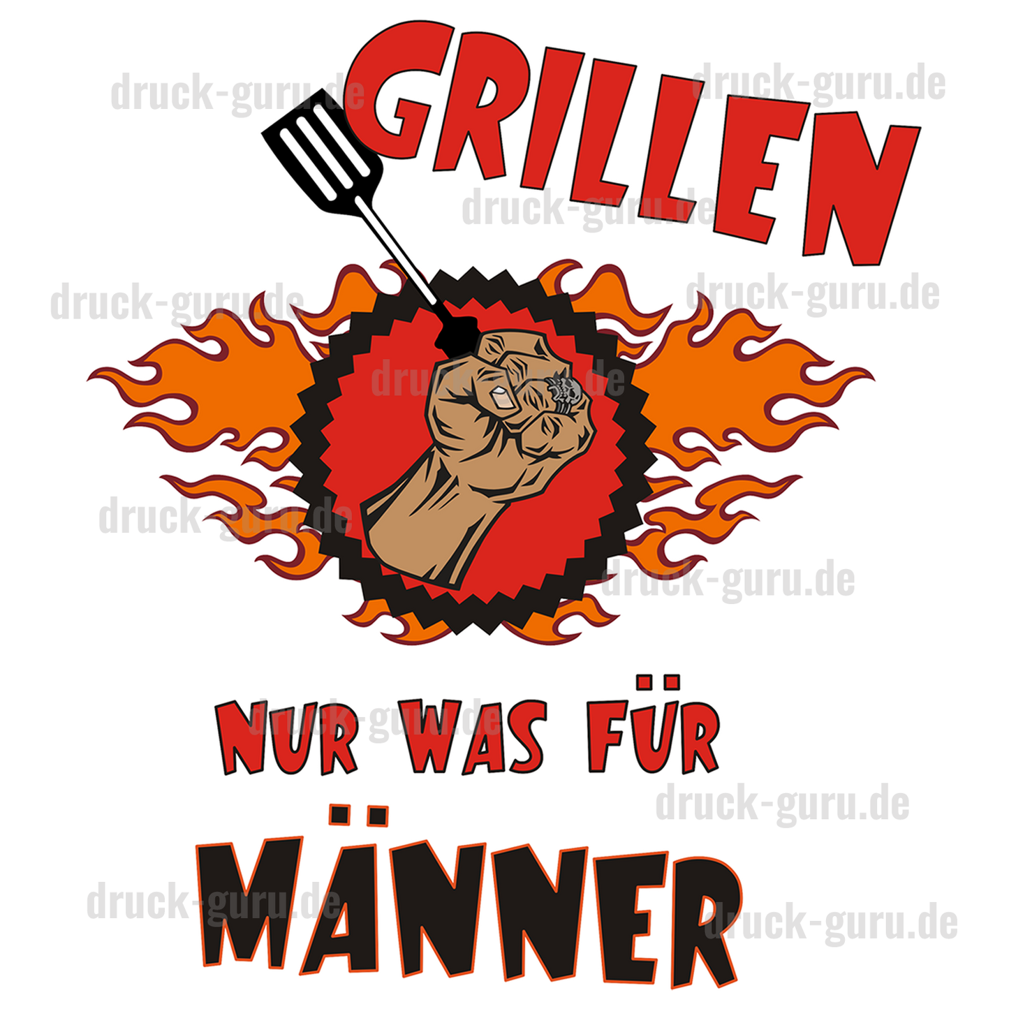 Bügelbild "Grillen ist was für Männer" druck-guru