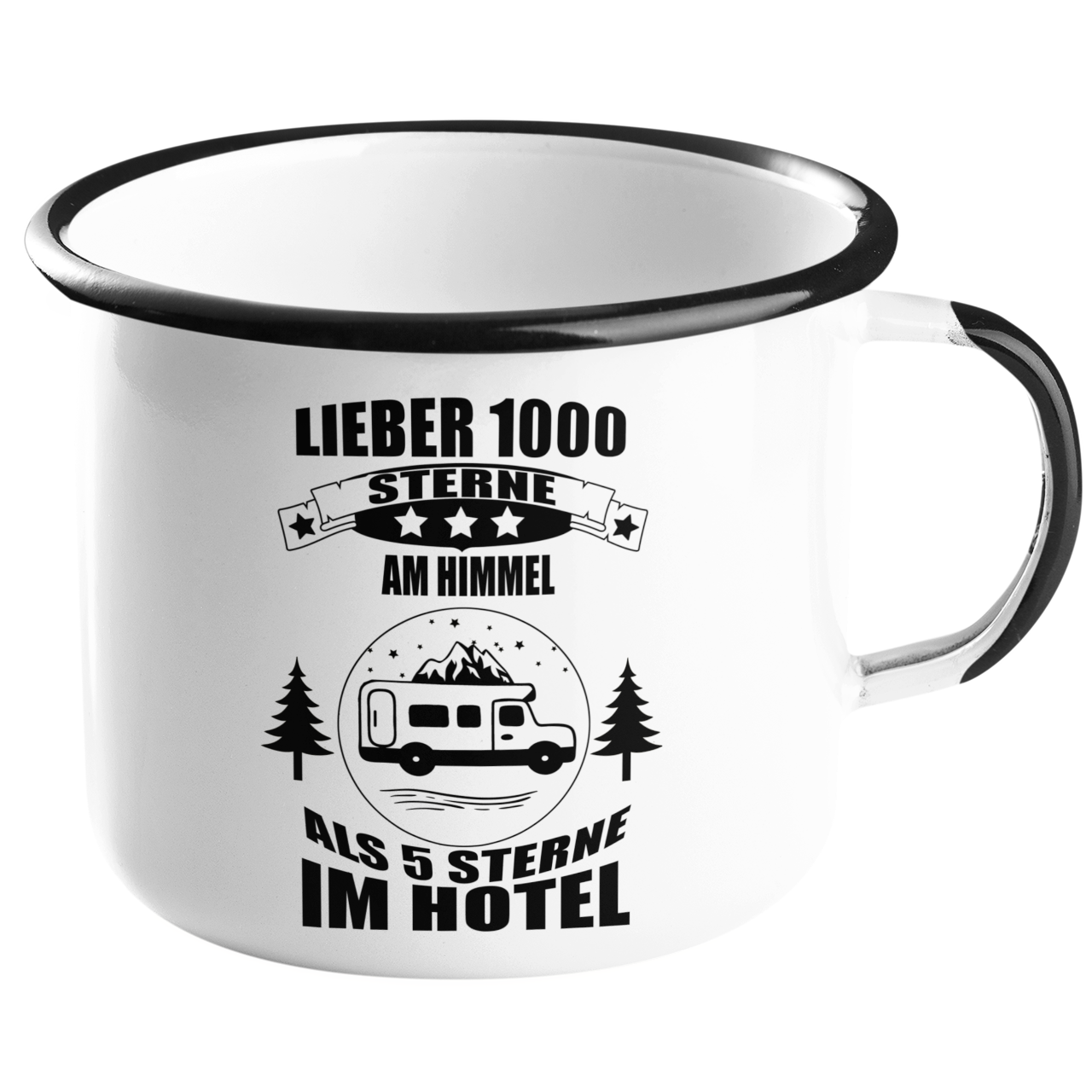Camping Emailletasse "1000 Sterne am Himmel" Handmade-Lifestyle