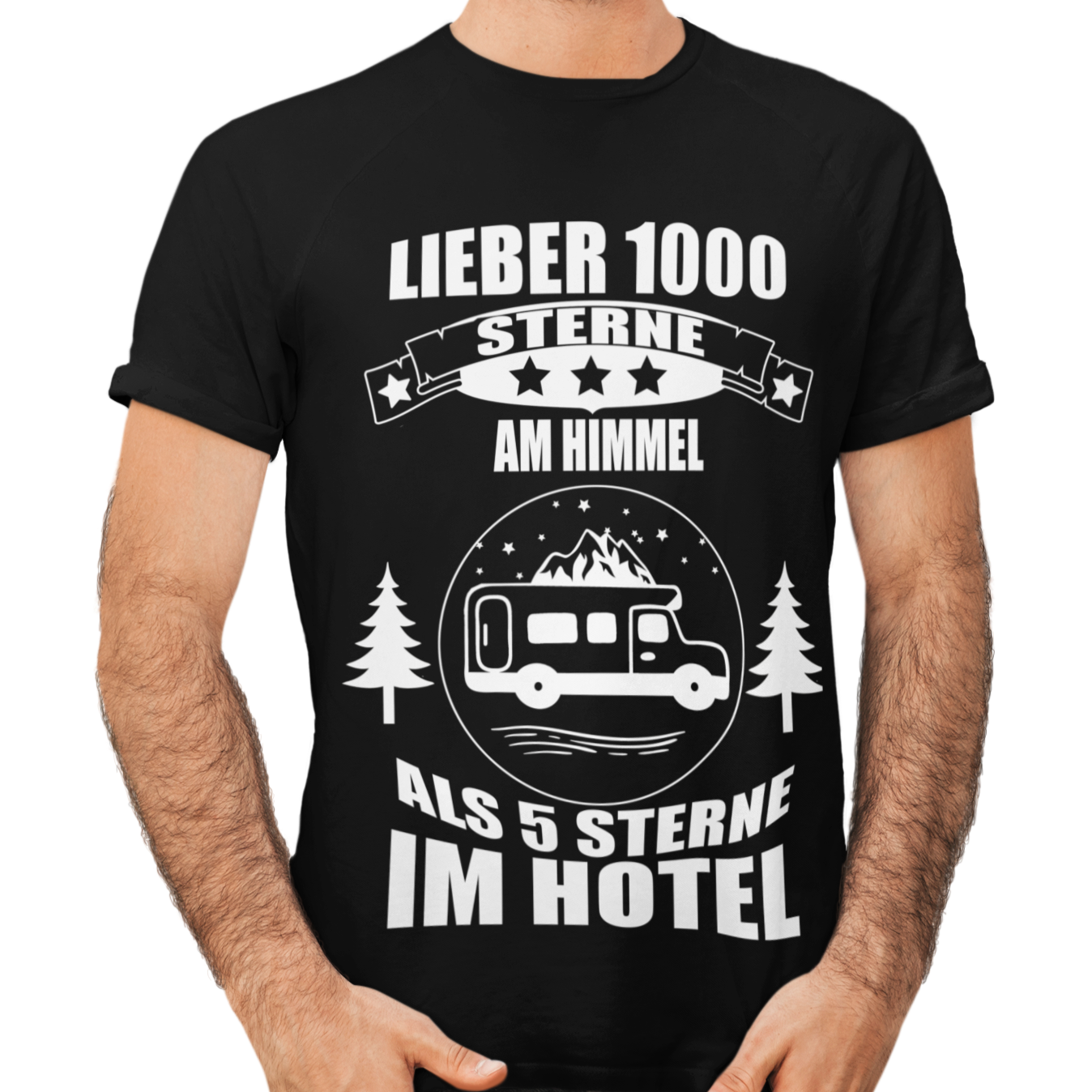 Camping T-Shirt "1000 Sterne am Himmel" Handmade-Lifestyle