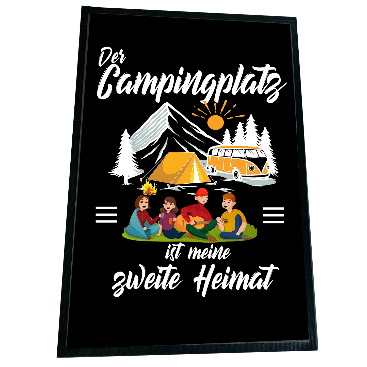 XXL Camping Fußmatte "Meine zweite Heimat" 60x90 cm Handmade-Lifestyle