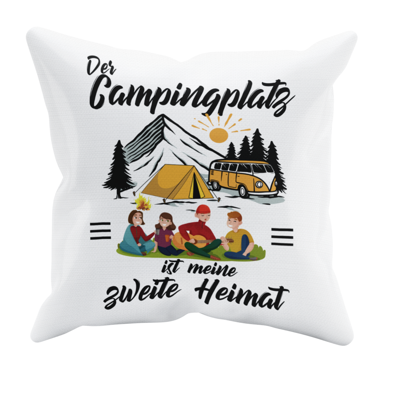 Camping Kissen "Meine zweite Heimat" 40x40 cm Handmade-Lifestyle