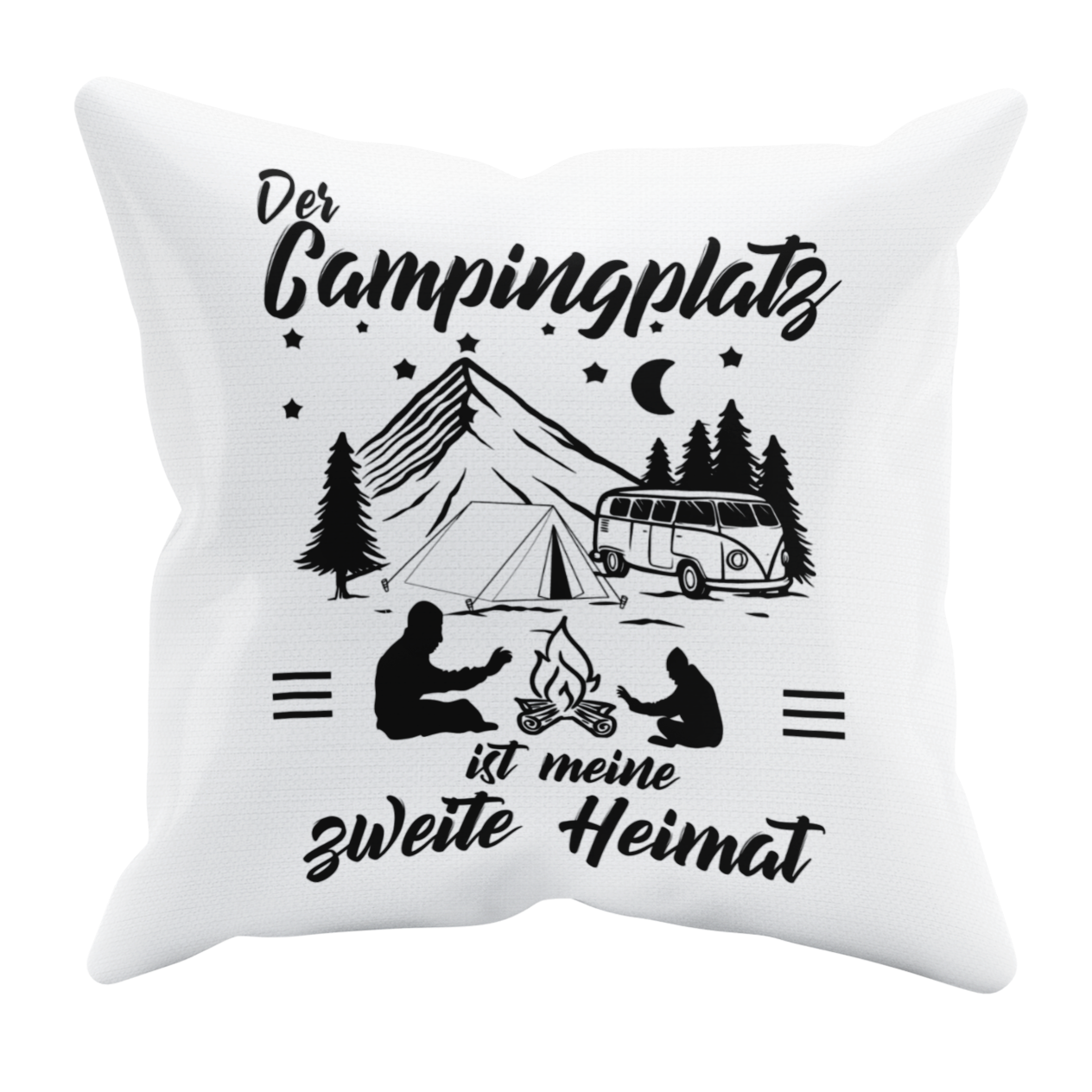 Camping Kissen "Meine zweite Heimat" 40x40 cm Handmade-Lifestyle