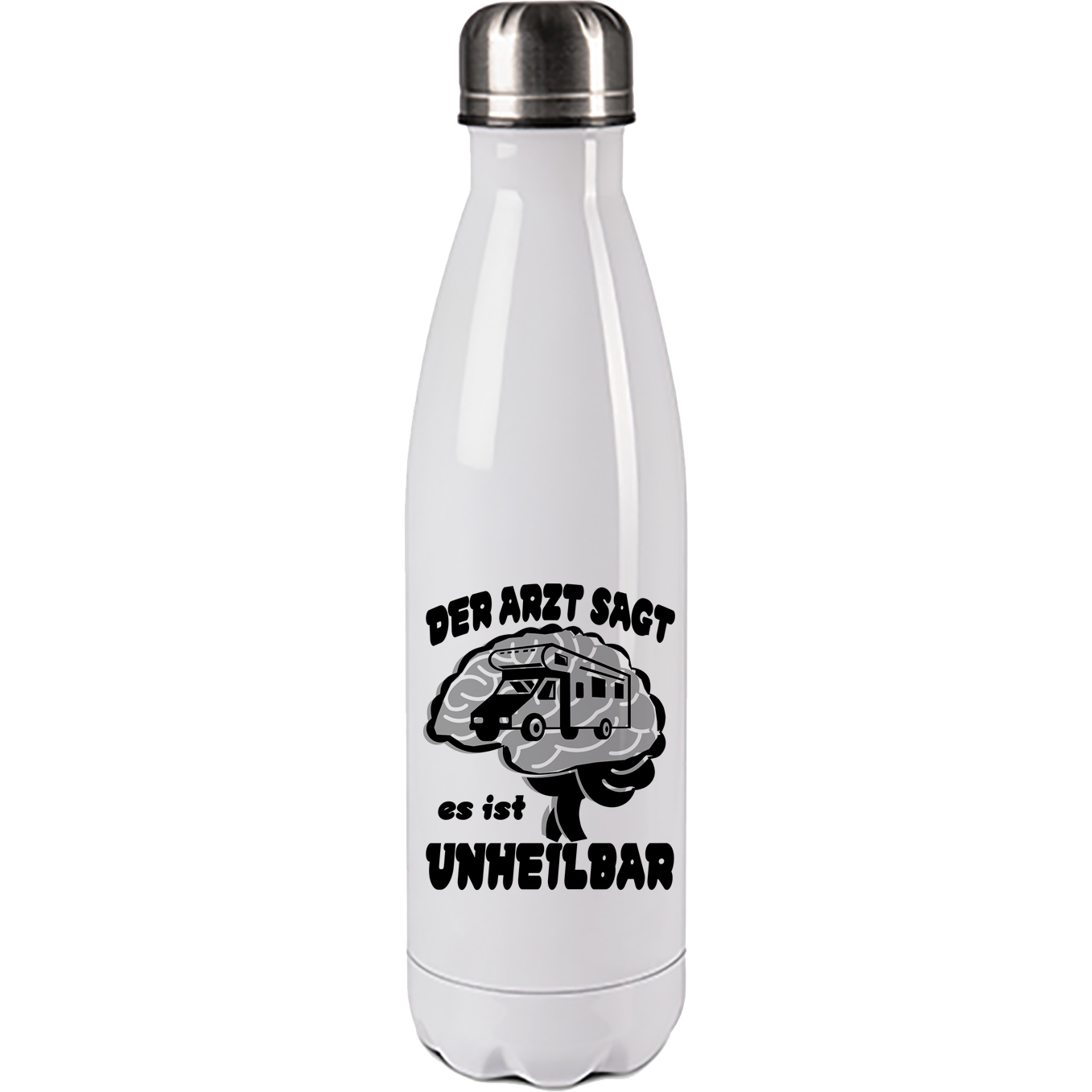 Edelstahl Trinkflasche "Unheilbar" 500ml Handmade-Lifestyle